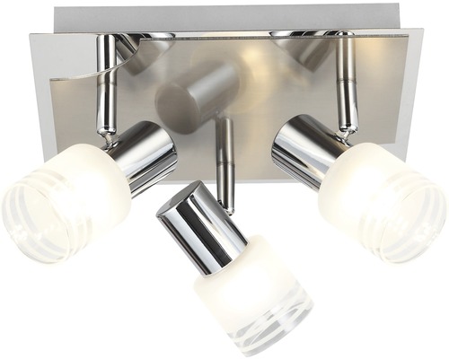 Taklampa med tre spotlights av metall