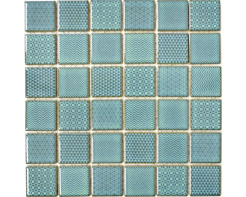 Mosaik CH E3 Quadrat Celadon Heritage Emerald 30x30 cm Mosaikplatta med olika mönster
