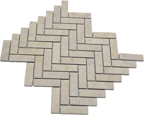 Naturstensmosaikplatta i fiskbensmönster