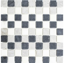 Fyrkantig mosaik av natursten