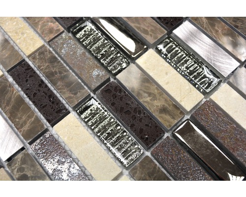 Mosaikplatta med glas- och stenutseende