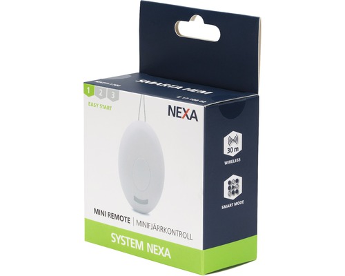Nexa Mini fjärrkontroll i produktförpackning