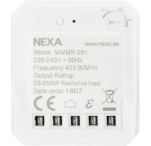 Nexa logotyp, modell MWMR-251, tekniska specifikationer och kasseringsinformation.