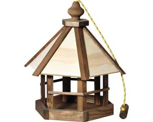 Fågelmatare furu sexkantig paviljong Ø32x33cm brun Fågelmatare furu sexkantig paviljong Ø32x33cm brun