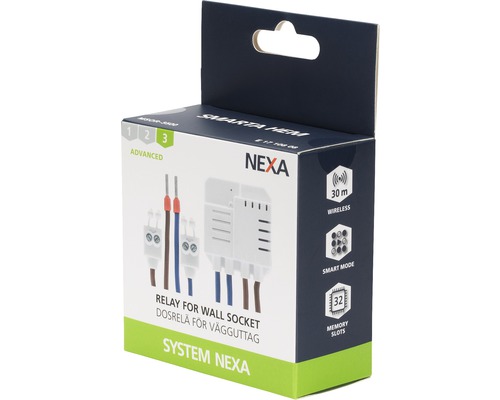Nexa relä för vägguttag i förpackning