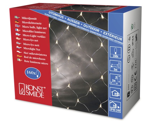 Förpackning för mikroljusslinga för utomhusbruk med 160 lampor från Konstsmide