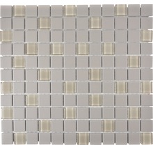 Fyrkantig mosaik av keramik och glas
