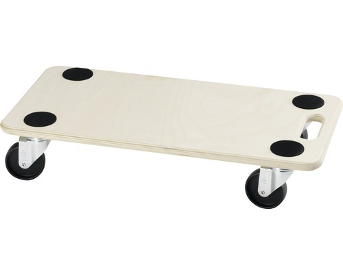 Transporplatta TARROX Solid 590x290mm Rullbräda i trä med handtag och fyra hjul