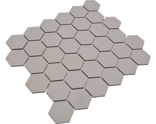 Mosaik keramik Hexagon CU HX117 ljusgrå matt 32,5x28,1 cm
