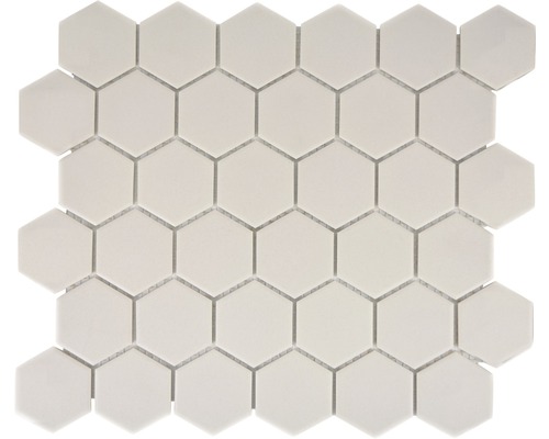 Mosaik keramik Hexagon CU HX120 beige matt 32,5 x 28,1 cm Mosaikplatta med hexagonala element