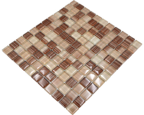 Fyrkantig mosaikplatta av glas