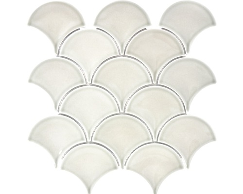 Mosaik keramik fiskfjäll stengrå blank 25,6x27,3 cm FS03C