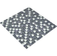 Mosaikplatta av glas och natursten