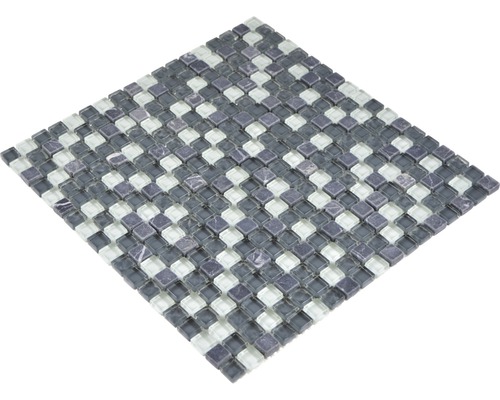 Mosaikplatta av glas och natursten