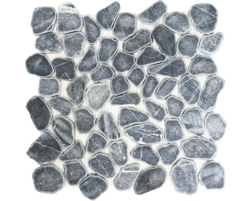 Mosaik natursten XKF 402 31,5x31,5 cm sågad svart Mosaikmatta av natursten med småsten
