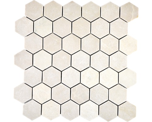 Mosaik natursten Hexagon MOS HXN 13R beige matt 29,8x30,5 cm Mosaikplatta med sexkantiga element