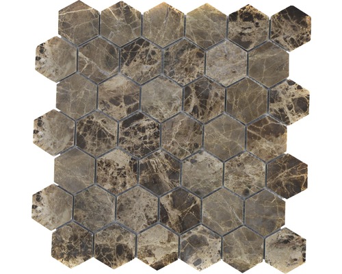 Mosaik natursten Hexagon MOS HXN 2909 brun 29,8x30,5 cm