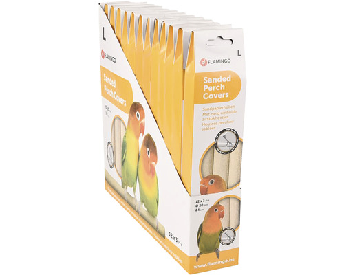 Förpackning sandpappersskydd för fågelpinnar