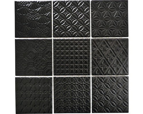 Mosaik Spirit B1 Quadrat 30x30 cm svart