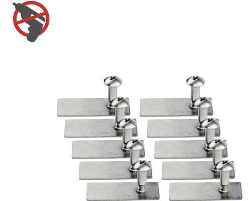 Tio fästelement med skruvar