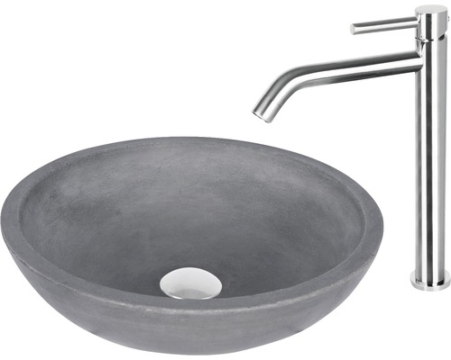 Tvättställ i sten med blandare