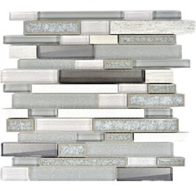Mosaikplatta av glas och natursten