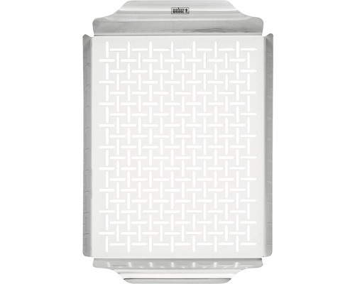 Weber logotyp grillplatta i rostfritt stål med perforerat mönster