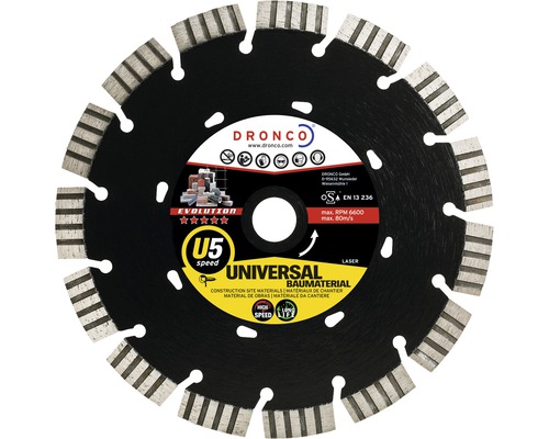 Diamantkapskiva DRONCO Evolution U5 speed Ø 230x22,23mm Diamantkapskiva DRONCO Evolution U5 speed Ø 230x22,23mm