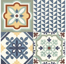 Kakelmönster med geometriska och blommiga motiv