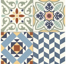 Dekorativa plattor med geometriska och blommiga mönster