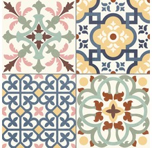 Dekorativa plattor med blom- och geometriska mönster