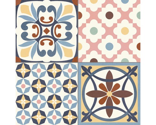 Dekorativa plattor med olika mönster