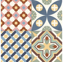 Dekorativa plattor med blommiga och geometriska mönster