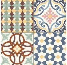 Kakelmönster med geometriska och blommiga mönster