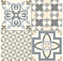 Dekorativa plattor med geometriska och blommiga mönster