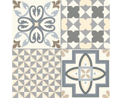 Dekorativa plattor med geometriska och blommiga mönster