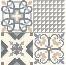 Dekorativa plattor med geometriska och blommiga mönster