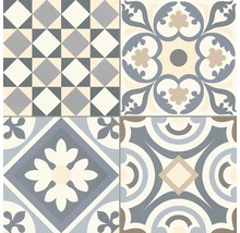 Kakelmönster med geometriska och blommiga motiv