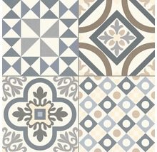 Dekorativa plattor med geometriska och blommiga mönster