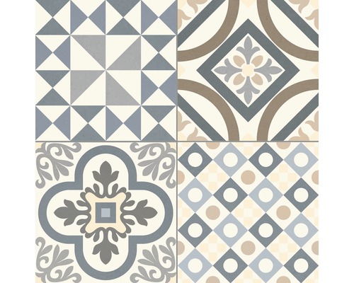 Dekorativa plattor med geometriska och blommiga mönster