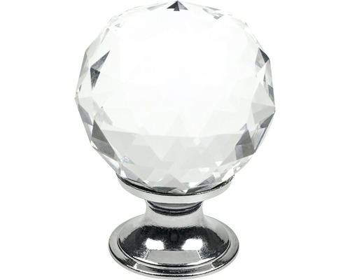Knopp BESLAG DESIGN Diamond-30 klarglas och krom