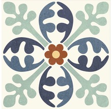 Dekorativ platta med blommönster för vägg- och golvdesign