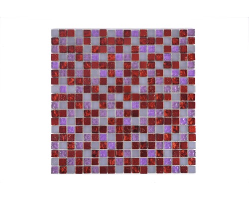 Mosaik glas XCM M730 röd cerise 30 x 30 cm
