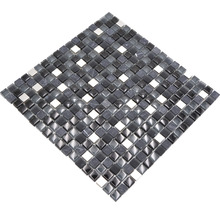 Mosaikmatta av glas och natursten, kvadratisk form