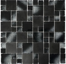 Mosaikplatta med kvadratiska stenar i olika storlekar