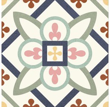 Dekorativ platta med geometriskt och blommigt mönster