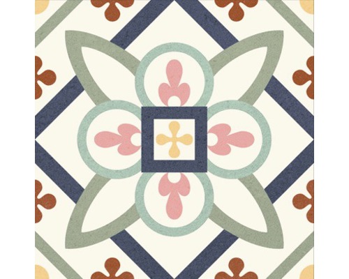 Dekorativ platta med geometriskt och blommigt mönster