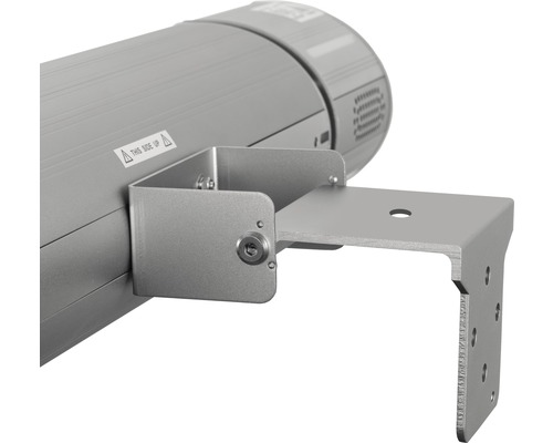 Detaljvy av ett markisfäste för väggmontering