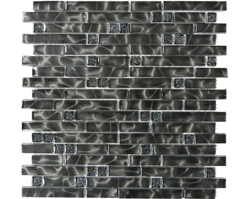 Mosaik glas XCM MV708 svart 29,8 x 30 cm