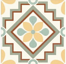 Dekorativ platta med geometriskt och blommigt mönster